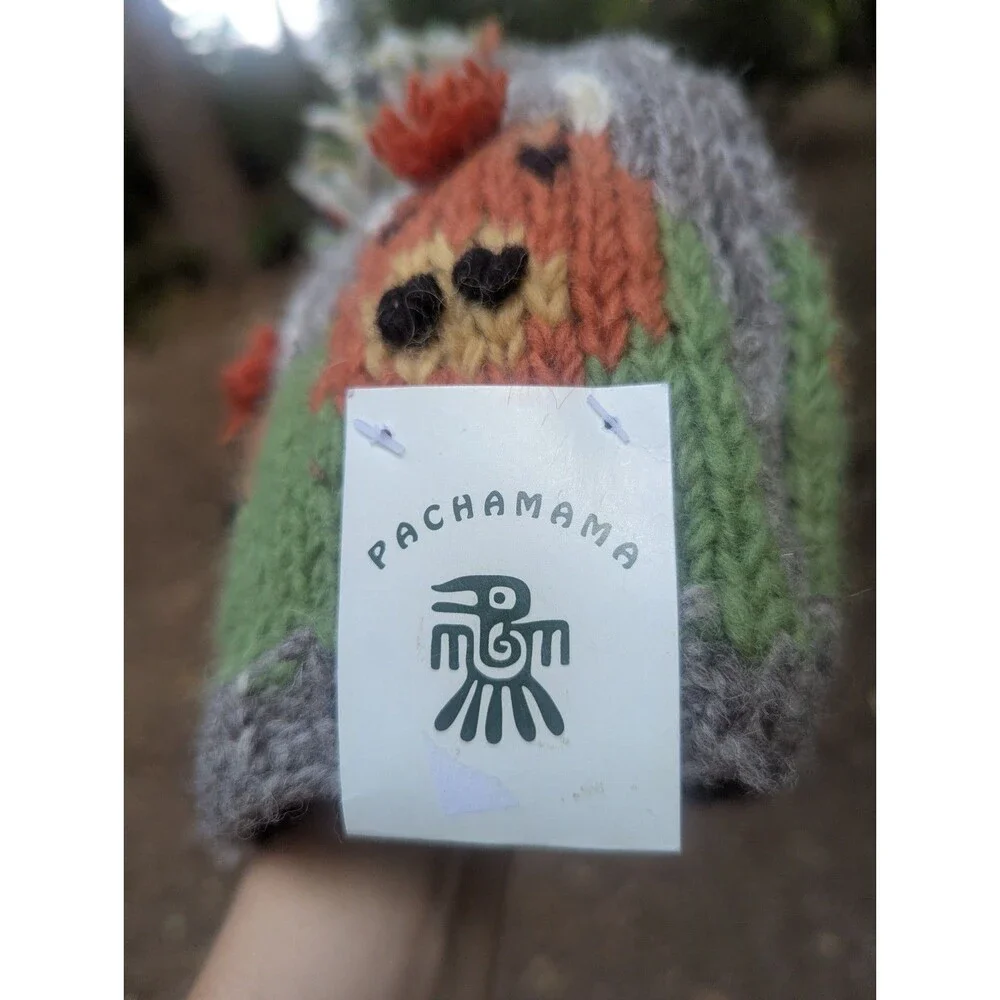 NWT Pachamama Herd of Highland Cow Knitted Wool Tea Cosy Fleece Lined Fair Trade